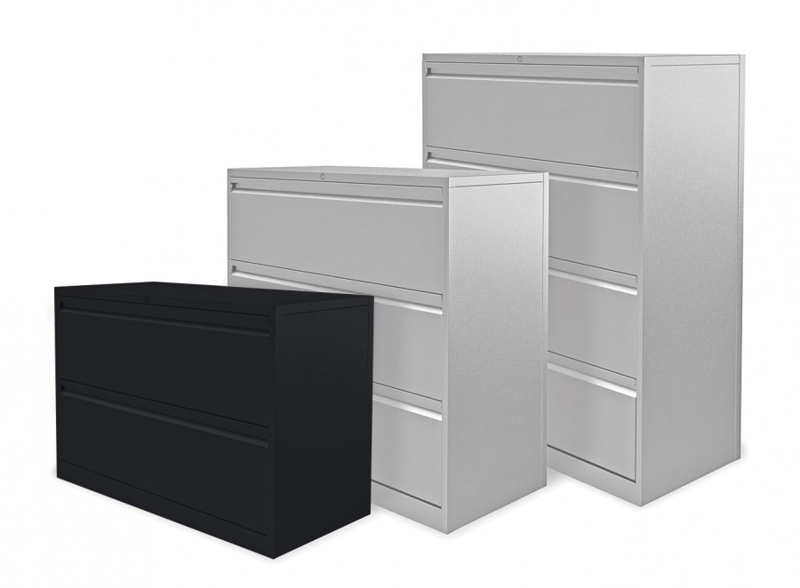 Executive Side Filing Cabinet- 2 Drawers- Black