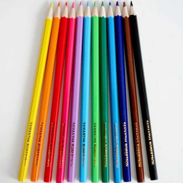 12 Personalised Coloured Pencils