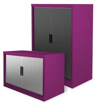 Silverline Traffic Purple Tambour Door Storage Cupboard 1320mm High