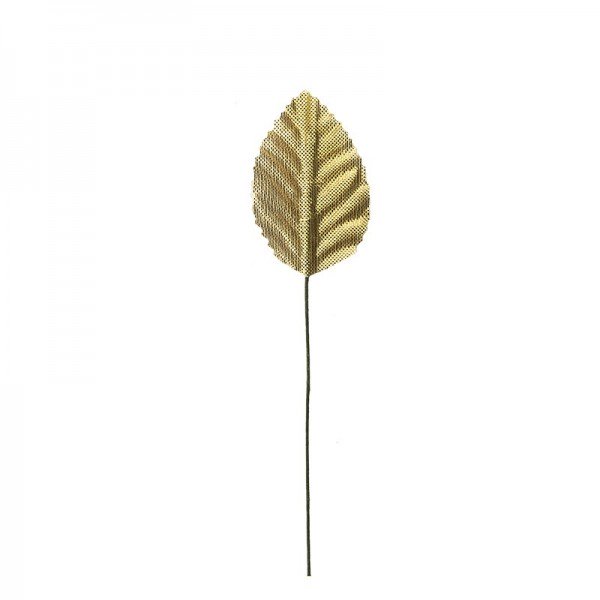 Deko-Blätter am Draht, 4cm x 2,5cm, gold, 20 Stück