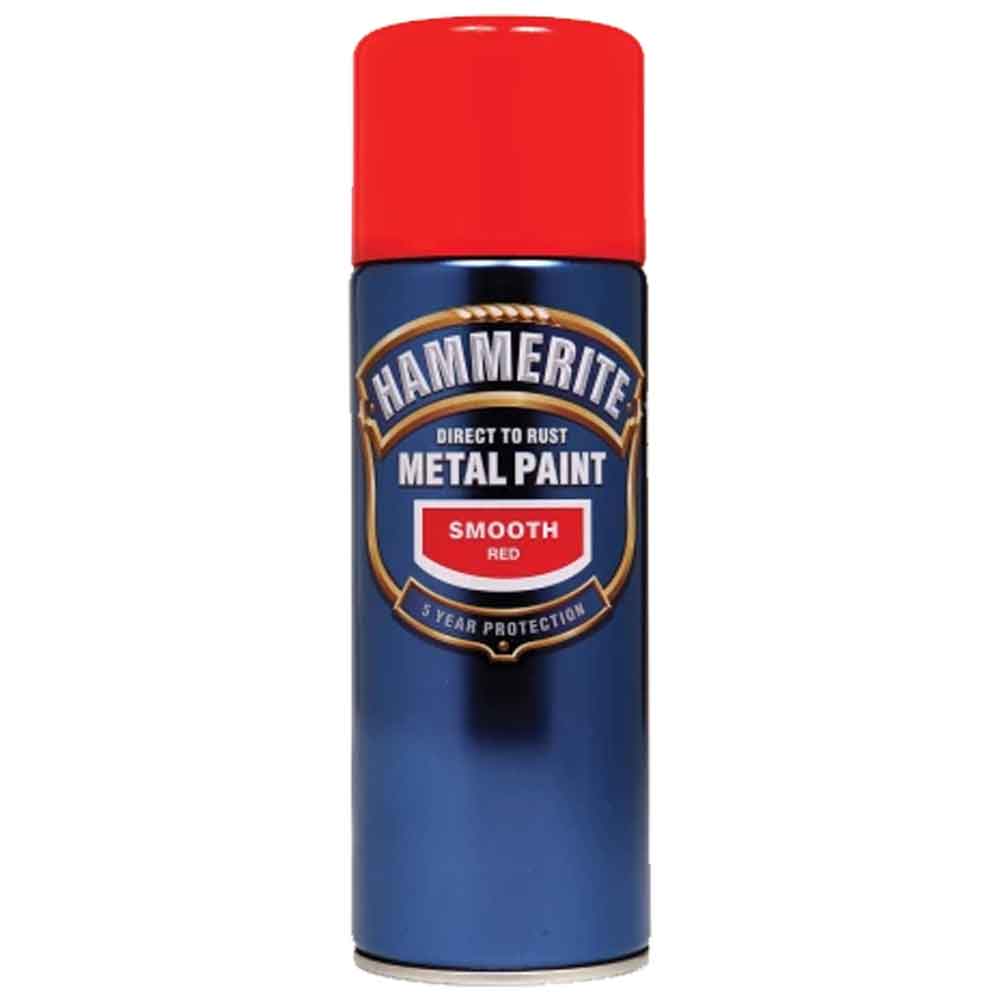 Hammerite 'Direct To Rust' Metal Paint - Smooth Red 400ml Aerosol