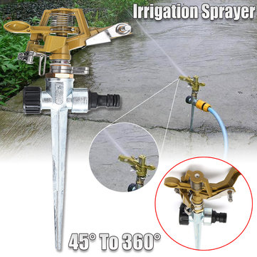 Garden Metal Impulse Spike Water Sprinkler Sprayer Watering Lawn 360° Rotary Yard Irrigation
