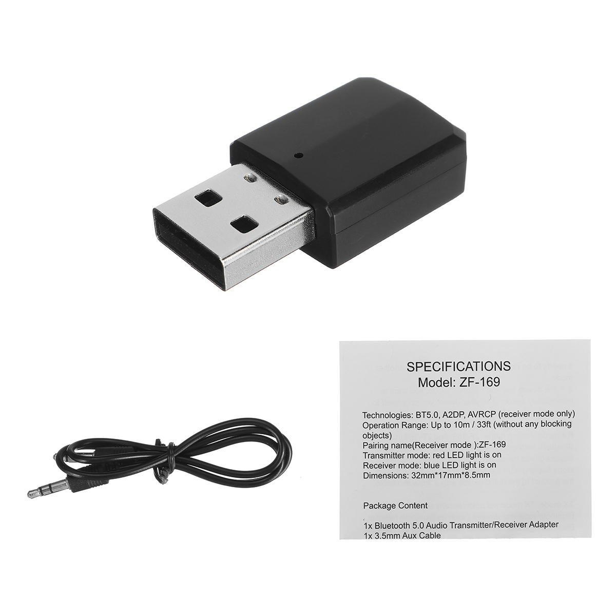 bluetooth 5.0 FM USB AUX TV PC Transmitter Receiver