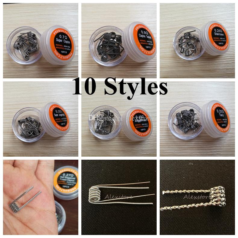 Super Juggernaut Half Staggered Fused Staircase Taiji OPTIMUS PRIME PARALLEL Clapton Twisted Wire Premade Wrap Wires Prebuilt Coils for Vape