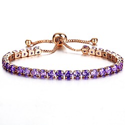 Women's Cubic Zirconia Tennis Bracelet Tennis Chain Ladies everyday Iced Out Alloy Bracelet Jewelry Purple / Red / Pink For Wedding Daily Masquerade Engagement Party Prom Promise Lightinthebox