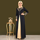 musulman Robe Femme Costume Noir / Vin Vintage Cosplay Manches Longues