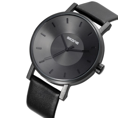 SKONE Fashion Luxury Quartz Couple Watches Water-Proof PU Leather Lovers Watch Men Women Casual Wristwatch