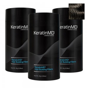KeratineMD Fibres Capillaires - Pour une apparence plus dense aux cheveux clairsemes - Brun Fonce x3