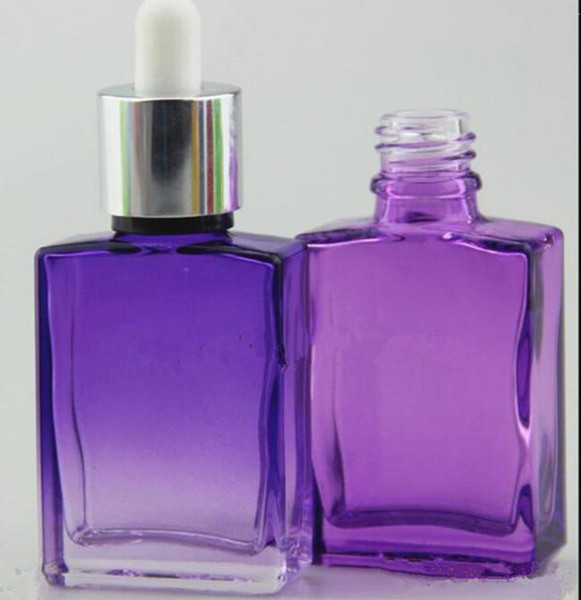 vape White frosted/shiny 15ml 30ml eliquid glass dropper bottles for e-juice square glass bottles rectangle green purple blue