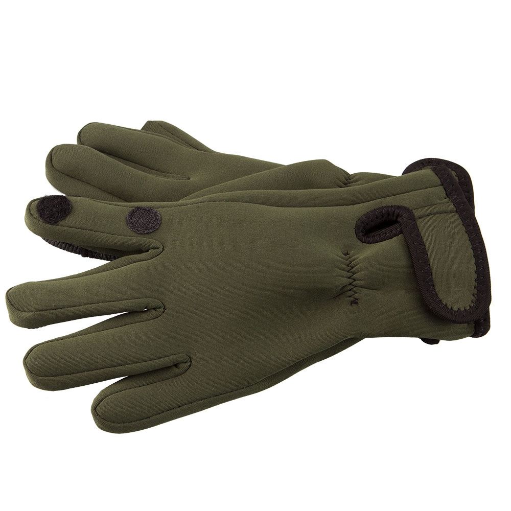 Mens Neoprene Fishing Photography Shooting Fold Back Finger Gloves - Medium / Large