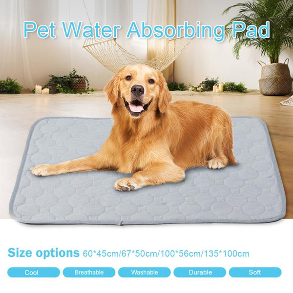 three-layer waterproof summer pet dog cooling pee pad gray pet water absorbing pad mat breathable cloth dog sleeping cushion