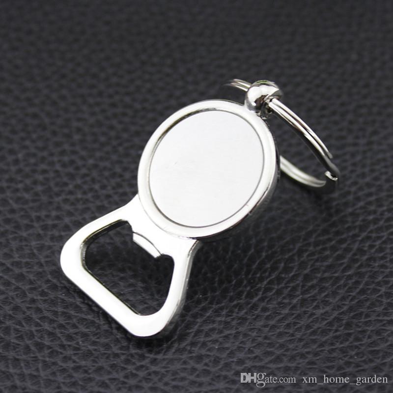 Beer Bottle Opener Key Rings DIY For 25mm Glass Cabochon Keyrings Engraving Gifts Zinc Alloy Kitchen Bar Tools Men Gifts Jewelry Wholesale