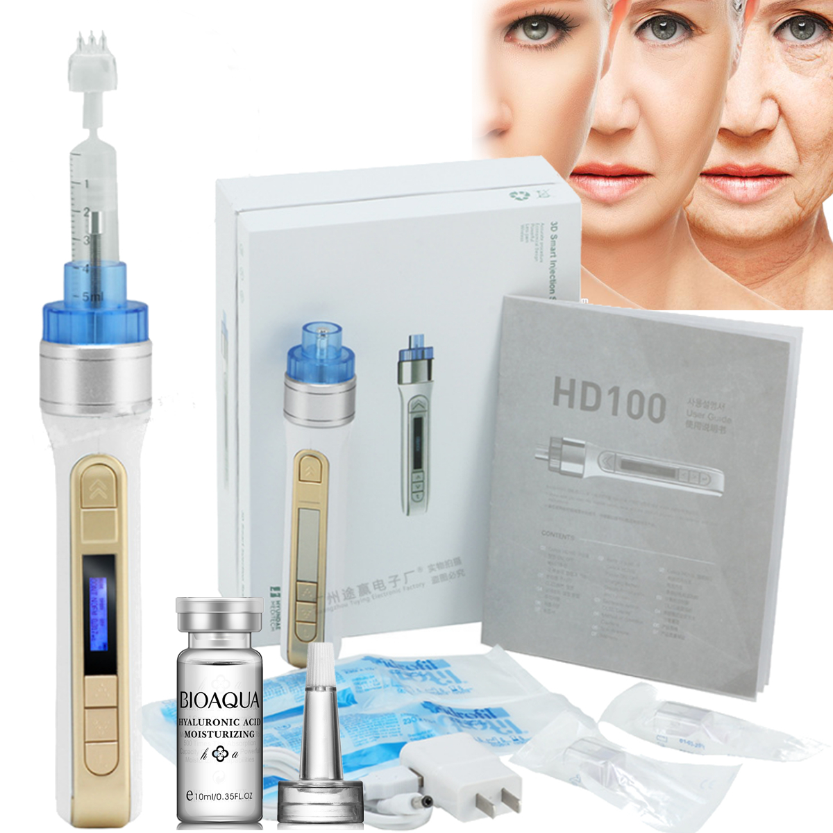 Vital Acid Injection Injector For Wrinkles Facial Hydro Wate