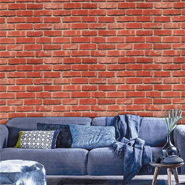 3D Wallpaper Red Brick Bedroom Living Room Modern Wall Art