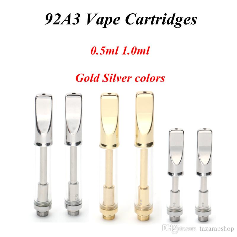 Ceramic Coil Vape Cartridges Vape Tanks 510 Cartridge 92A3 0.5ml 1.0ml E Cigarette Vape Pen Vaporizer Pen Cartridges Thick Oil Atomizer