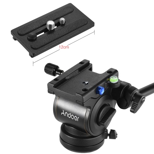 Andoer Professional Photography Video Head Fluid Drag Tilt Hydraulic Damping Head Base Diameter  60mm/2.4