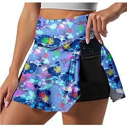 21Grams Women's High Waist Athletic Skort Running Skirt 2 in 1 Running Shorts with Built In Shorts Athletic Bottoms 3D Print 2 in 1 Side Pockets Summer Fitness Gym Workout Running Training Exercise Lightinthebox