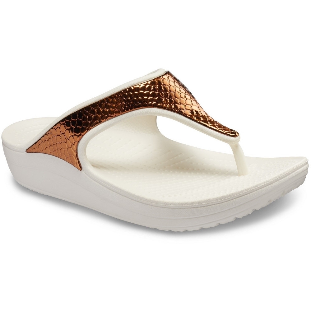 Crocs Womens Sloane Metallic Text Slip On Flip Flop Sandals UK Size 4 (EU 36.5)
