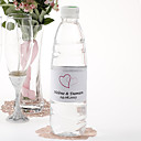 Agua personalizada Etiqueta Botella - Double Heart (rosa / Juego de 15)