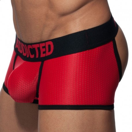 Addicted Basic Colors Mesh Empty Bottom Boxer - Red S