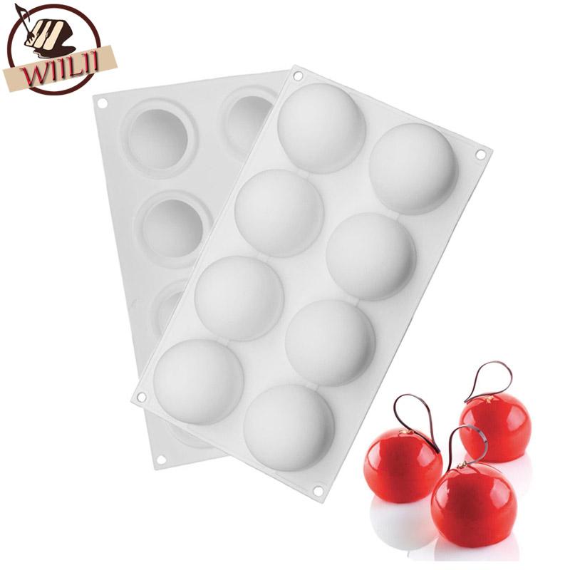 1pcs Silicone Round Ball Shape Non -Stick Truffles Chocolate Mold For Fondant Soap Jelly Pudding Candy Mould Cake Decorating Tool