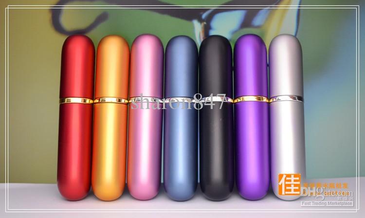 Fashion Refillable Empty Atomizers Travel Perfume Bottles Spray Makeup Aftershave Colorful Metal Bottle 5ML 10PCS Free Ship 019