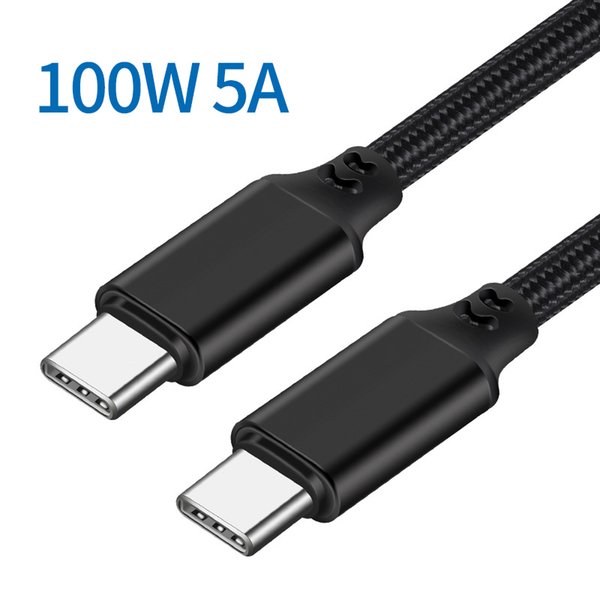USB-C to USB-C Data Cable PD 100W 5A Fast Charger Double Type C USB Cables Male to Male For sumsung N20 Mobile Hard Disk Type-C Laptop