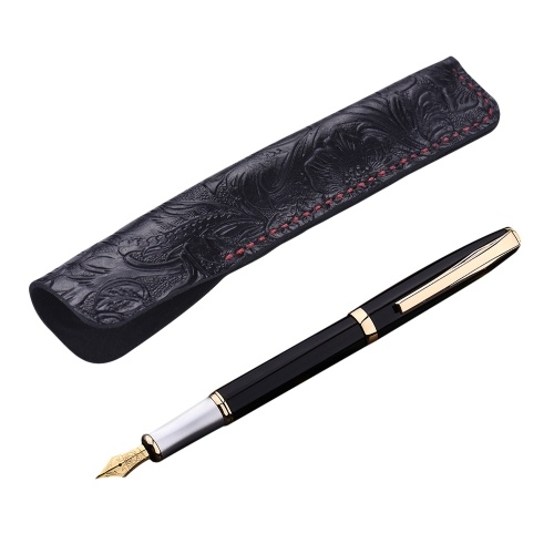 Handmade Leather Pen Case Fountain Sleeve Bag Vintage Pouch for Single Pen Stylus Ballpoint 6.3 * 1.2''