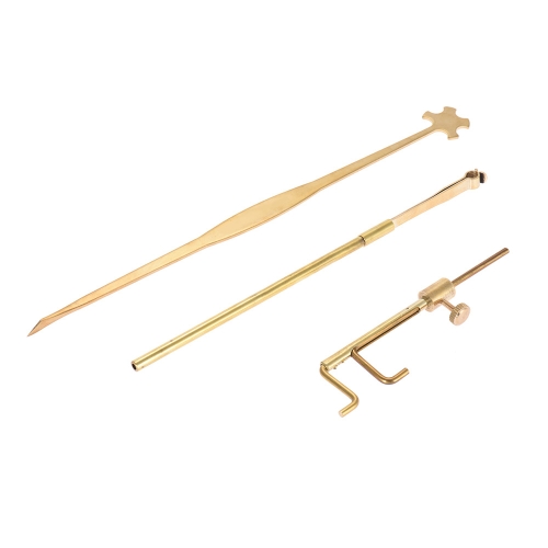 Violin Luthier Tools Kit Set Sound Post Gauge Measurer & Retriever Clip & Setter Brass