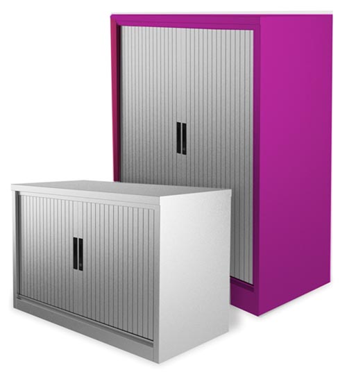 Silverline Tambour Door Storage Cupboard 2000mm in Beige