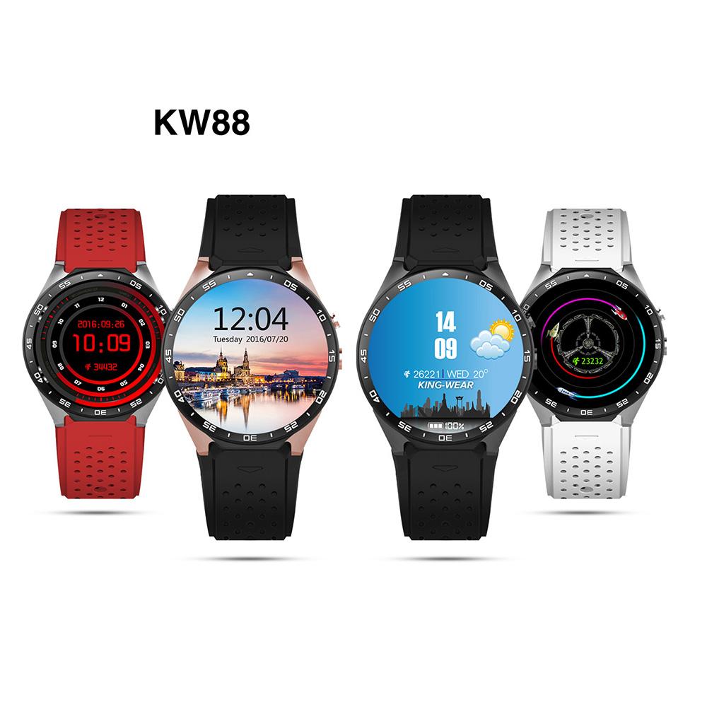 KW88 Smart watch 3G WIFI GPS for Android 5.1 MTK6580 CPU 2.0MP camera smartwatch SIM Card Heart Rate Monitor