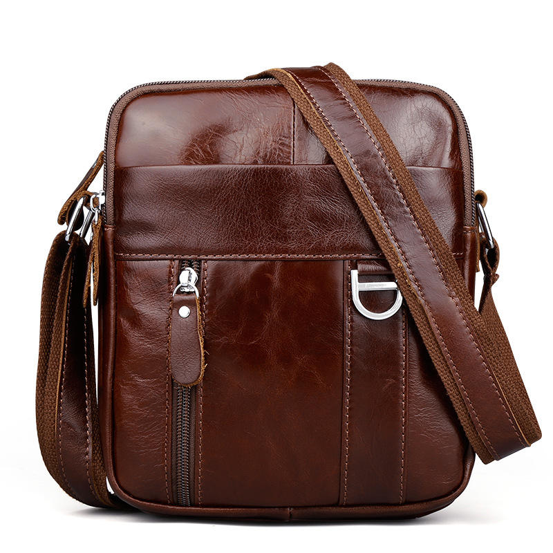 Brown Genuine Leather Shoulder Bag Messenger Crossbody Briefcase Sling Bag for ipad Mini