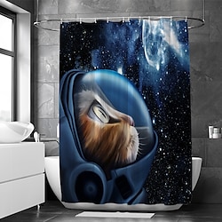Rideau de douche avec crochets, motif chat drôle art tissu décoration de la maison salle de bain imperméable lavable rideau de douche avec crochet luxe moderne miniinthebox
