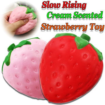 Squishy Slow Rising Strawberry Squishy Tag Pressure Release PU Keys Pendant Soft Toy for Cellphone