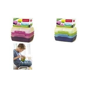 emsa Brotdose VARIABOLO Clipbox Set Boys, 4-teilig, farbig Set bestehend aus 4 Halb-Schalen + 2 Trennwänden, farbig - 1 Stück (517053)