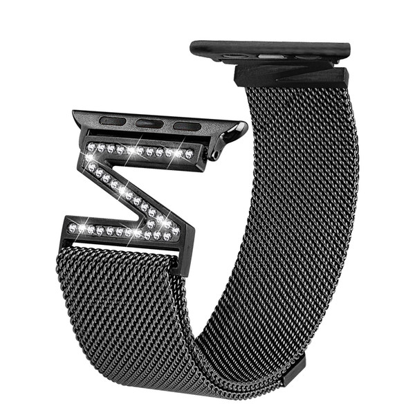 Milanese Loop Bracelet Diamond strap For Apple Watch band 38mm 42mm 40mm 44mm iwatch series 5/4/3/2 Stainless Steel strap women