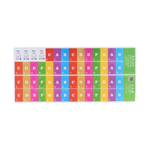 Piano Keyboard Music Note Stickers Colorful Removable for 37/ 49/ 61/ 88 Key Keyboards for Kids Beginners Piano Practice
