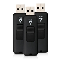 V7 VF24GAR-3PK-3E - USB-Flash-Laufwerk - 4GB - USB2.0 - Schwarz (Packung von 3) (VF24GAR-3PK-3E)