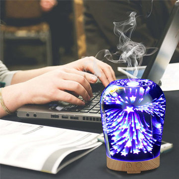 DecBest 3D Fireworks Glass Aromatherapy Diffuser