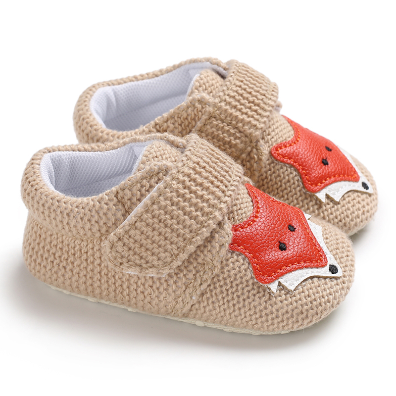 Baby / Toddler Lovely Fox Applique Solid Velcro Prewalker Shoes