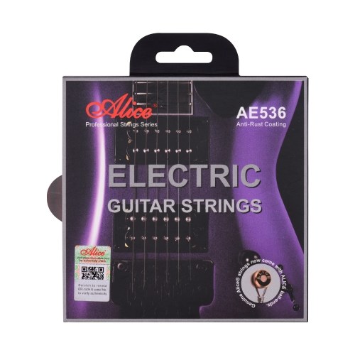 Cordes de guitare électrique Ensemble de cordes d'enroulement en alliage de fer à noyau hexagonal pour guitares électriques 22-24 frettes