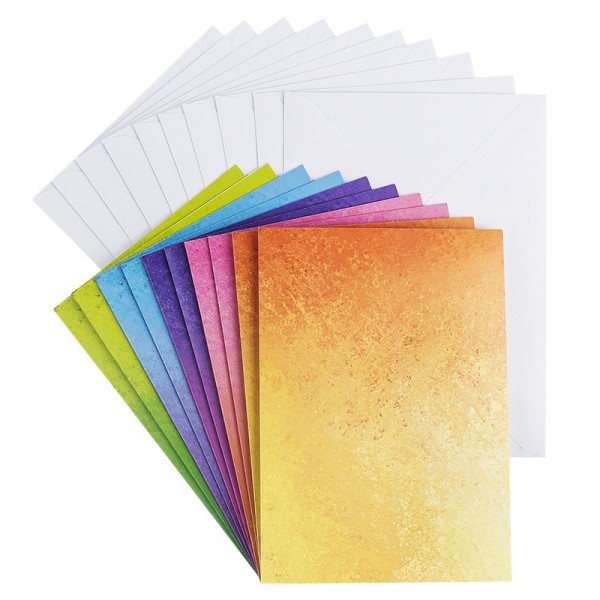 Motiv-Grußkarten, Farbverlauf, B6, 5 verschiedene Farben, inkl. Umschläge, 10...