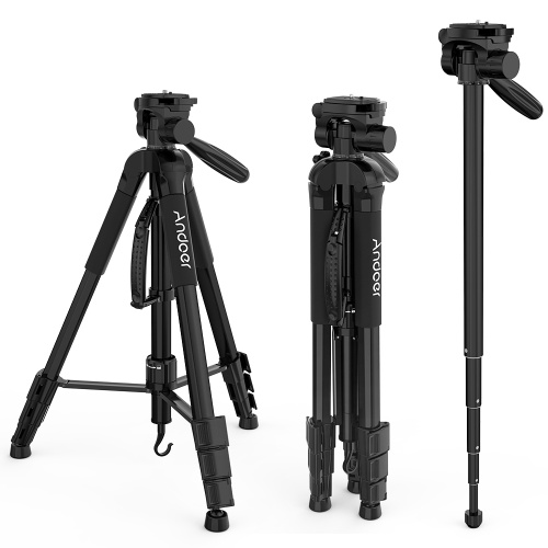 Trépied photo portable Andoer TTT-666R Trépied portable léger pour Canon Nikon DV Caméscope numérique DSLR avec sacoche Max.Load 4kg