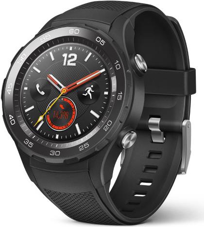 Huawei Watch 2 Sports - 45 mm - schwarz Kohlefaser - intelligente Uhr mit Sportband - Gummi - 140 - 210 mm - 3cm (1.2