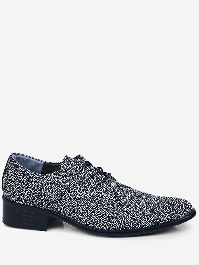 Dot Print Pointed Toe Lacing Shoes