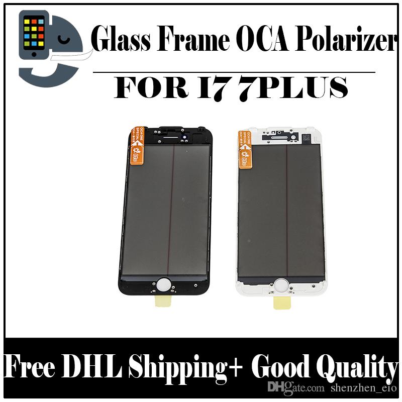 4 in 1 Cold Press Front Screen Outer Glass with Frame OCA+Polarizer For iPhone 7 7plus 8 8plus 5.5 inch Screen Replacement Free DHL shipping