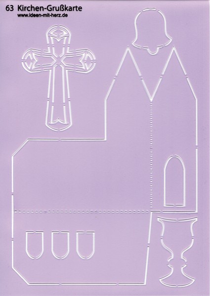 Design-Schablone Nr. 63 "Kirchen-Grußkarte", DIN A4
