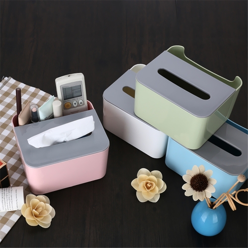 Multifunction Tissue Box Cover Lovely Napkin Holder Office Desktop Remote Control Makeup Cosmetics Storage Container Home Use White