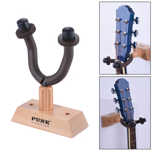 Wall Mount Guitar Hanger Holder Hook Keeper base en bois pour Acoustique Guitares électriques basse Ukulele Instrument à cordes