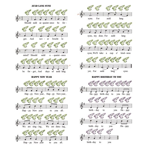 12 agujeros de cola deformada Ocarina de cerámica Alto C Instrumento musical pintado a mano con cordón de música Bolsa protectora para amantes de la música y estudiantes